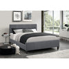 Grey Upholstered Platform Bed with Adjustable Headboard