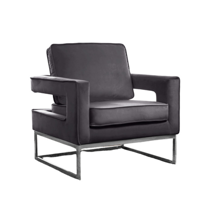 Black accent chair with metal legs 