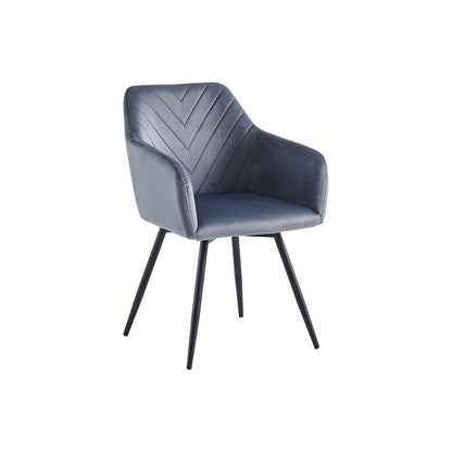 Grey armchair with black legs