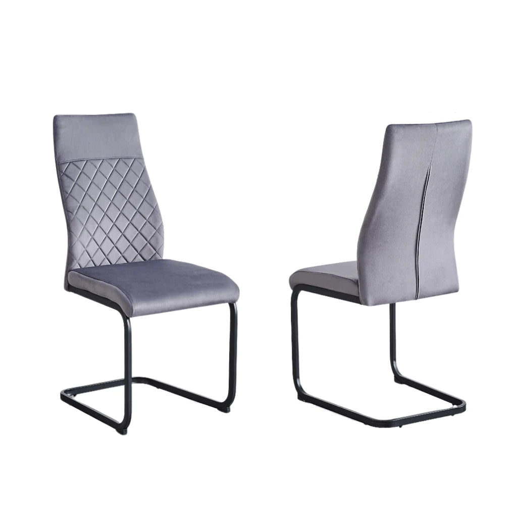 Grey Black  Velvet Dining Chair set