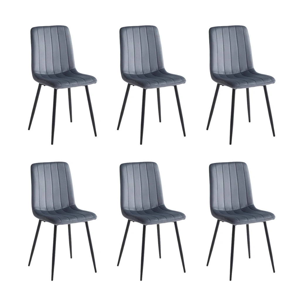 Set of six  gray dining chairs
