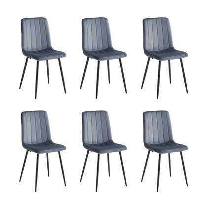 Set of six  gray dining chairs