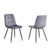 Grey Velvet Dining Chair Set
