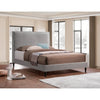 King Platform Bed with Grey Velvet 