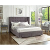 Grey Velvet King Storage Bed 