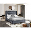 Grey Velvet  Platform Bed 
