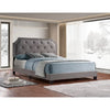  Grey Velvet Queen Platform Bed