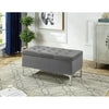 Gray tufted ottoman