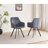  grey velvet dining chairs with black legs