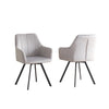 Set of two grey dining chair with black legs 