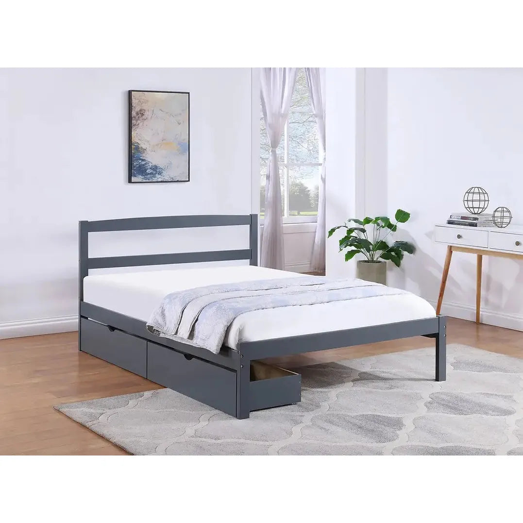 Grey double trundle bed 