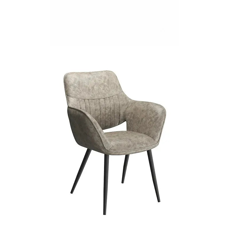 Grey armchair with black legs 