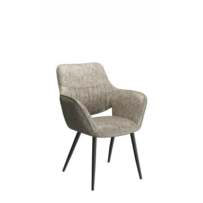 Grey armchair with black legs 