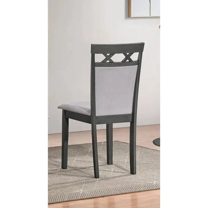 Grey fabric dining chair