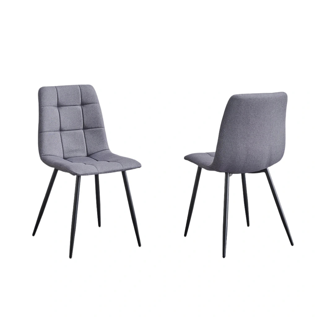 gray upholstered dining chairs