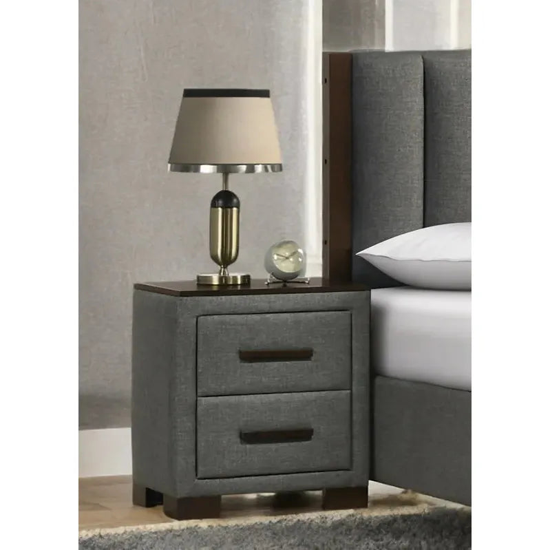 Grey nightstand with a lamp