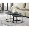 Grey round coffee table set