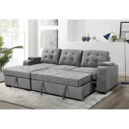 Soft Grey Sofa Bed Sectional with Storage option