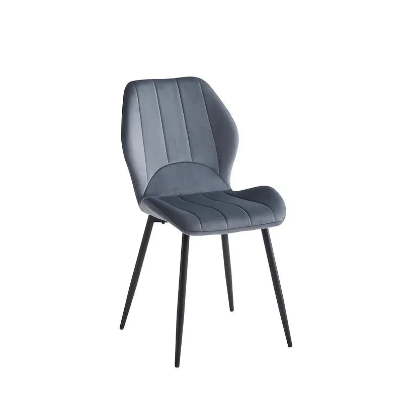  Grey velvet chair with black legs 