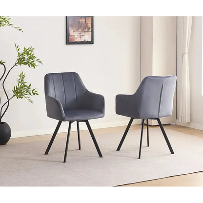 Grey velvet dining room chairs