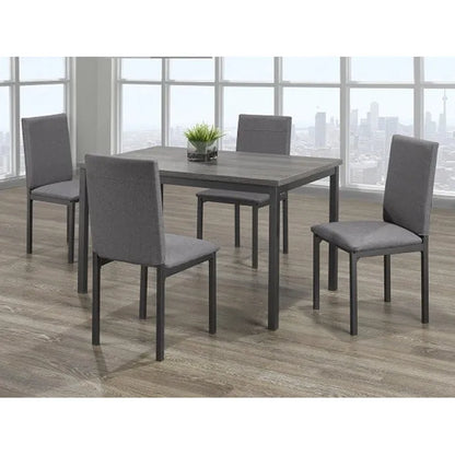 Grey dining table set with four chairs