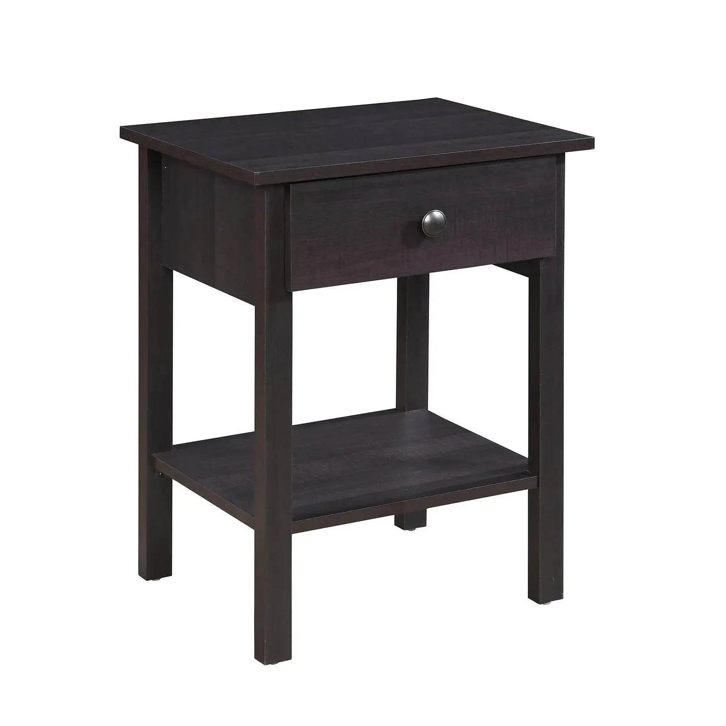 Grey wooden nightstand with a drawer 