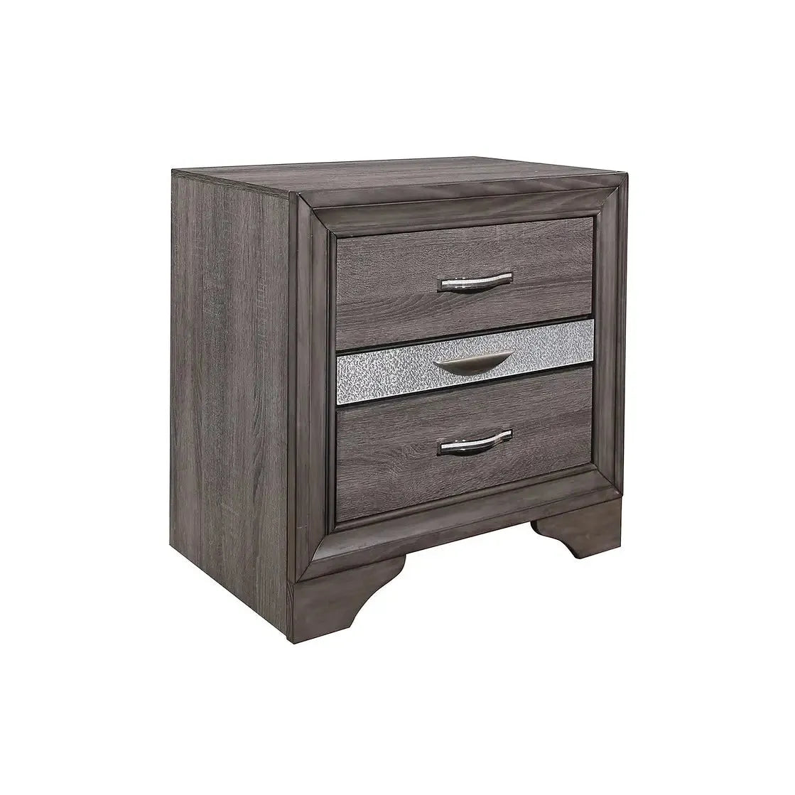Wooden nightstand with two drawers 