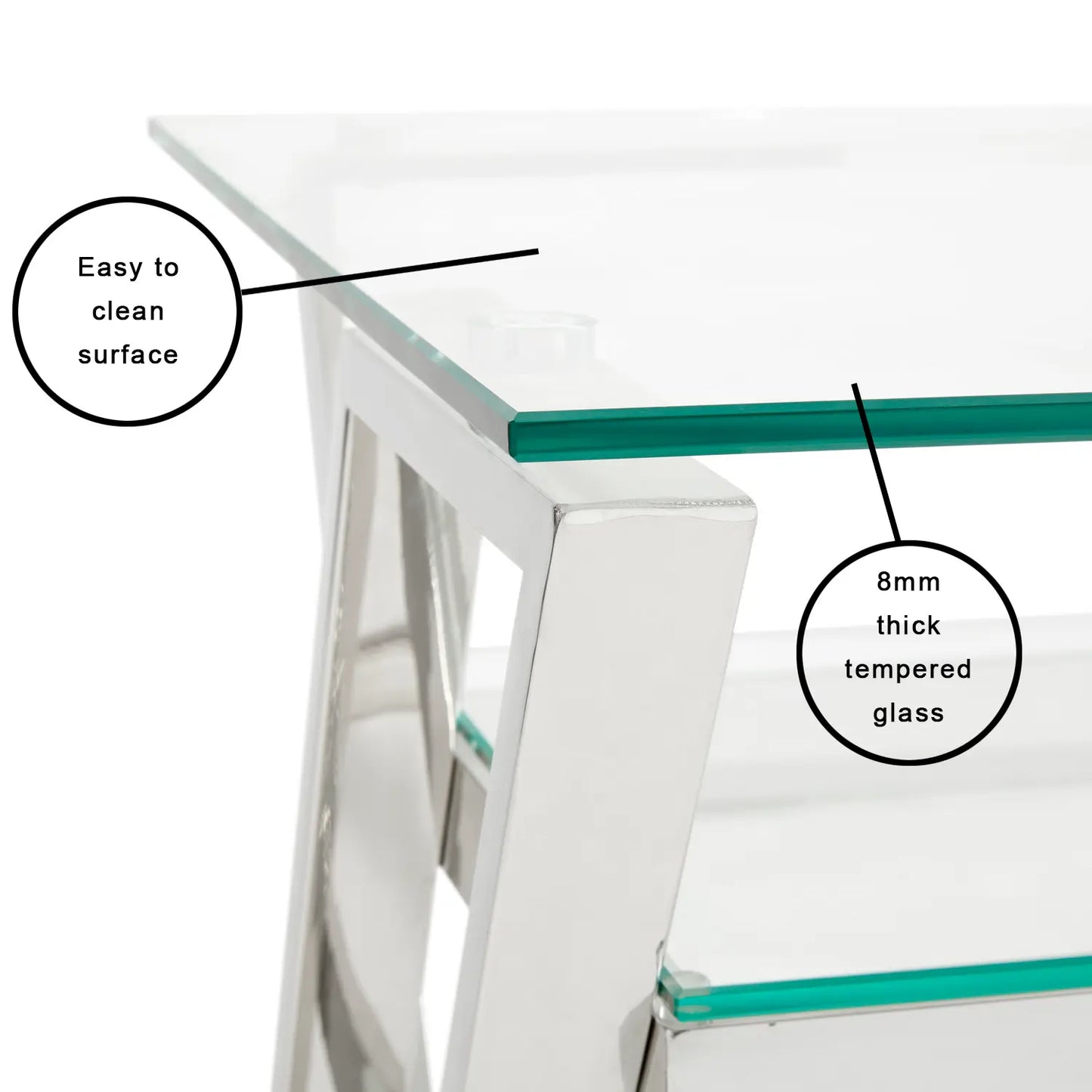 Harvey Modern Glass Office Desk – Steel Frame For Chic Home Offices