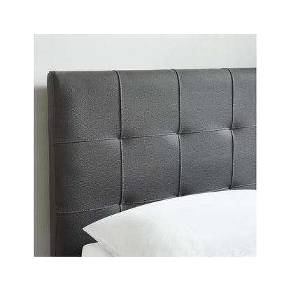 Extara 78" King Storage Platform Bed in Grey Faux Nubuck