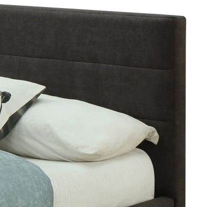 Emilio 60 Queen Bed With Storage Canada – Charcoal Fabric
