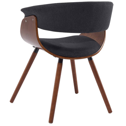 Holt Mid-Century Modern Accent & Dining Chair – Walnut Wood Frame