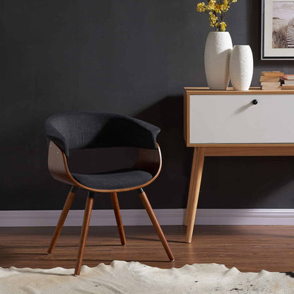 Holt Mid-Century Modern Accent & Dining Chair – Walnut Wood Frame