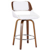 Hudson 26 White Swivel Counter Stool with Faux Leather Seat