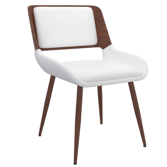Hudson Mid-Century Modern Side Chair – Faux Leather Dining or Accent Chair