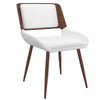 Hudson Mid-Century Modern Side Chair – Faux Leather Dining or Accent Chair