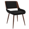 Hudson Mid-Century Modern Side Chair – Faux Leather Dining or Accent Chair