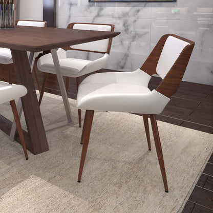 Hudson Mid-Century Modern Side Chair – Faux Leather Dining or Accent Chair