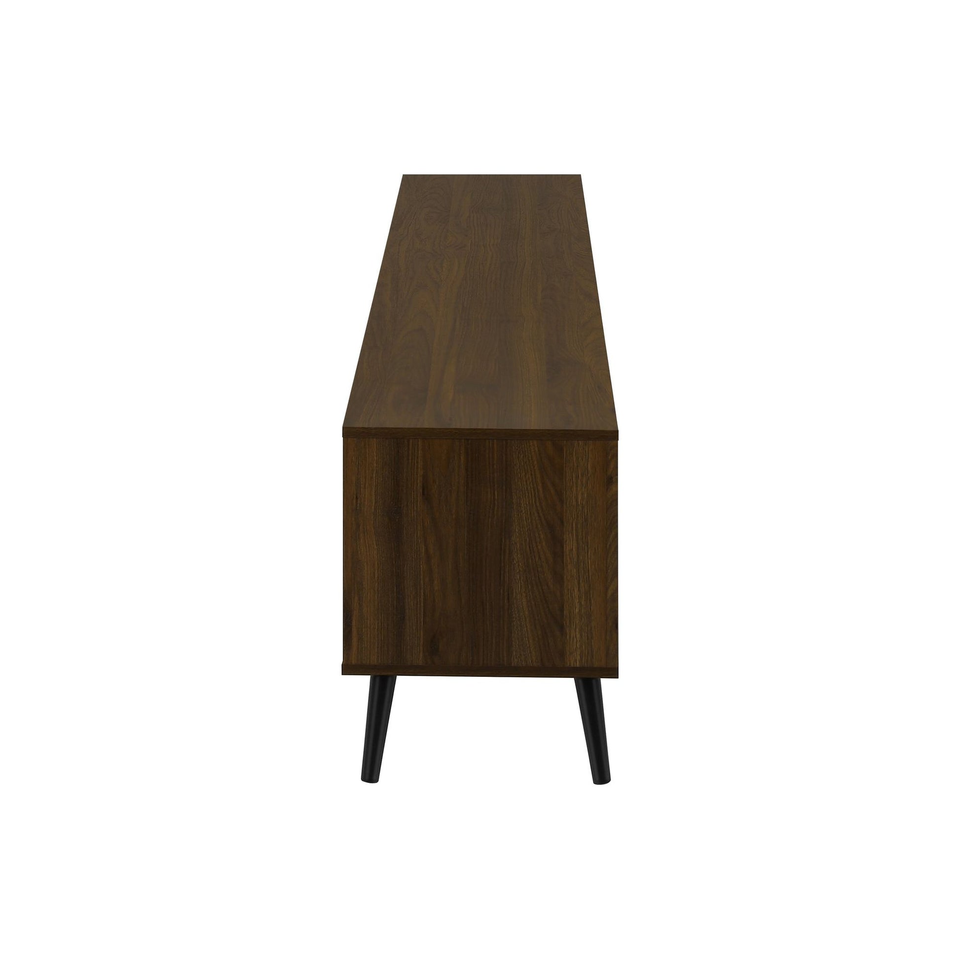Side Profile Of  BROWN TV STAND WITH 2 DOORS