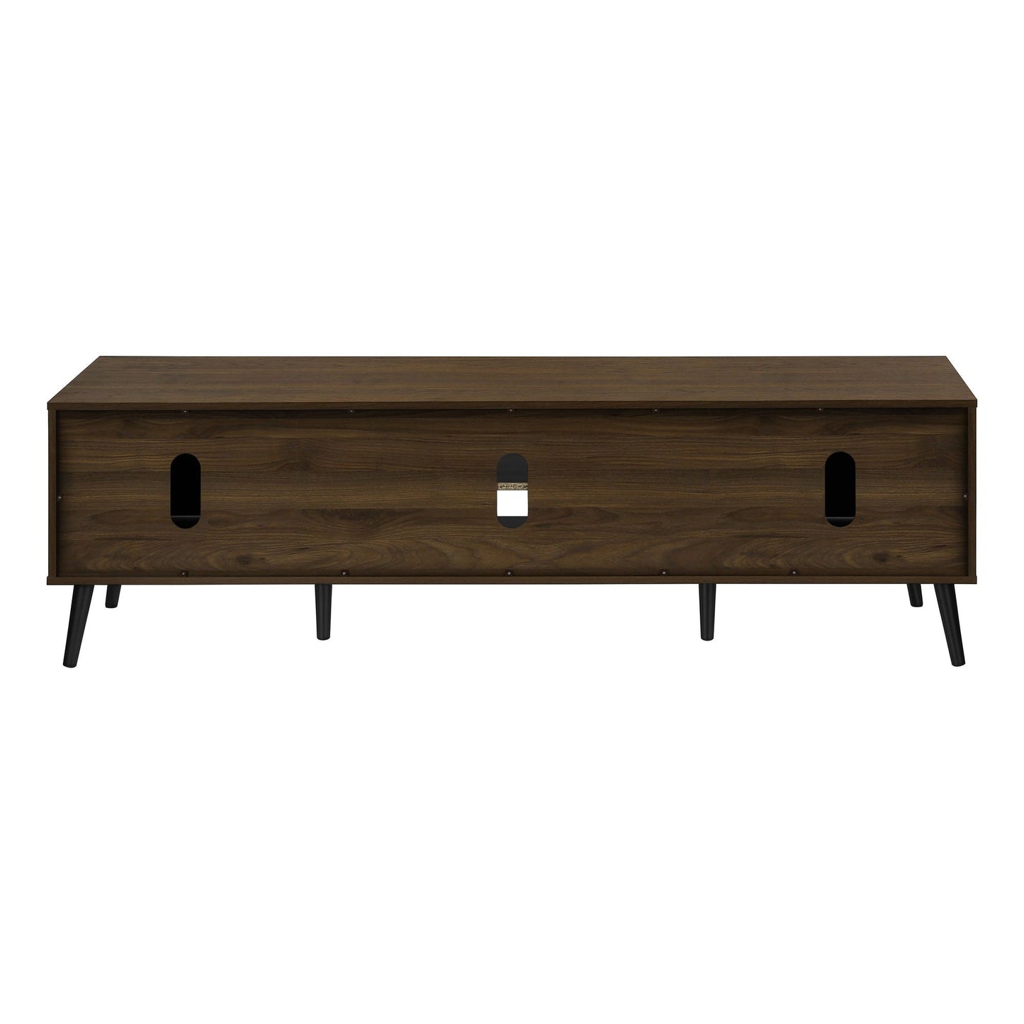 Front View Of  BROWN WOOD-LOOK TV STAND WITH 2 DOORS