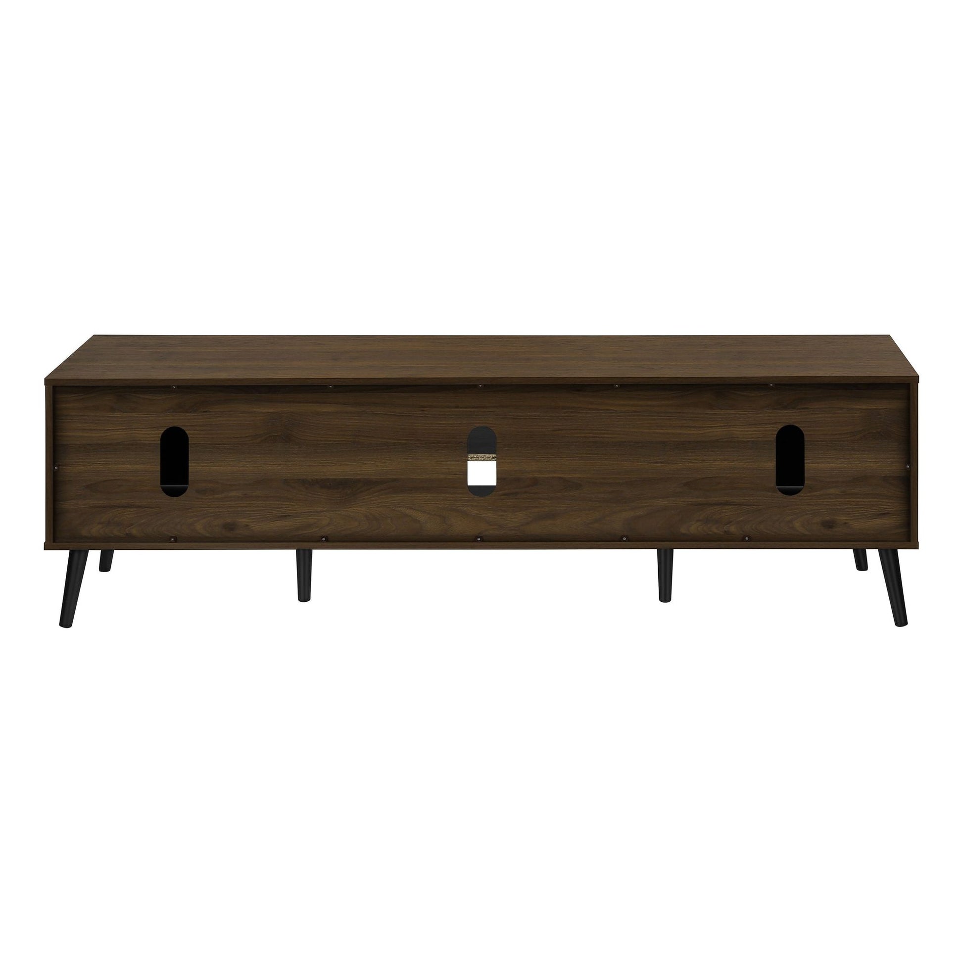Front View Of  BROWN WOOD-LOOK TV STAND WITH 2 DOORS