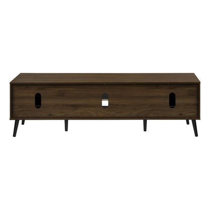 Front View Of  BROWN WOOD-LOOK TV STAND WITH 2 DOORS