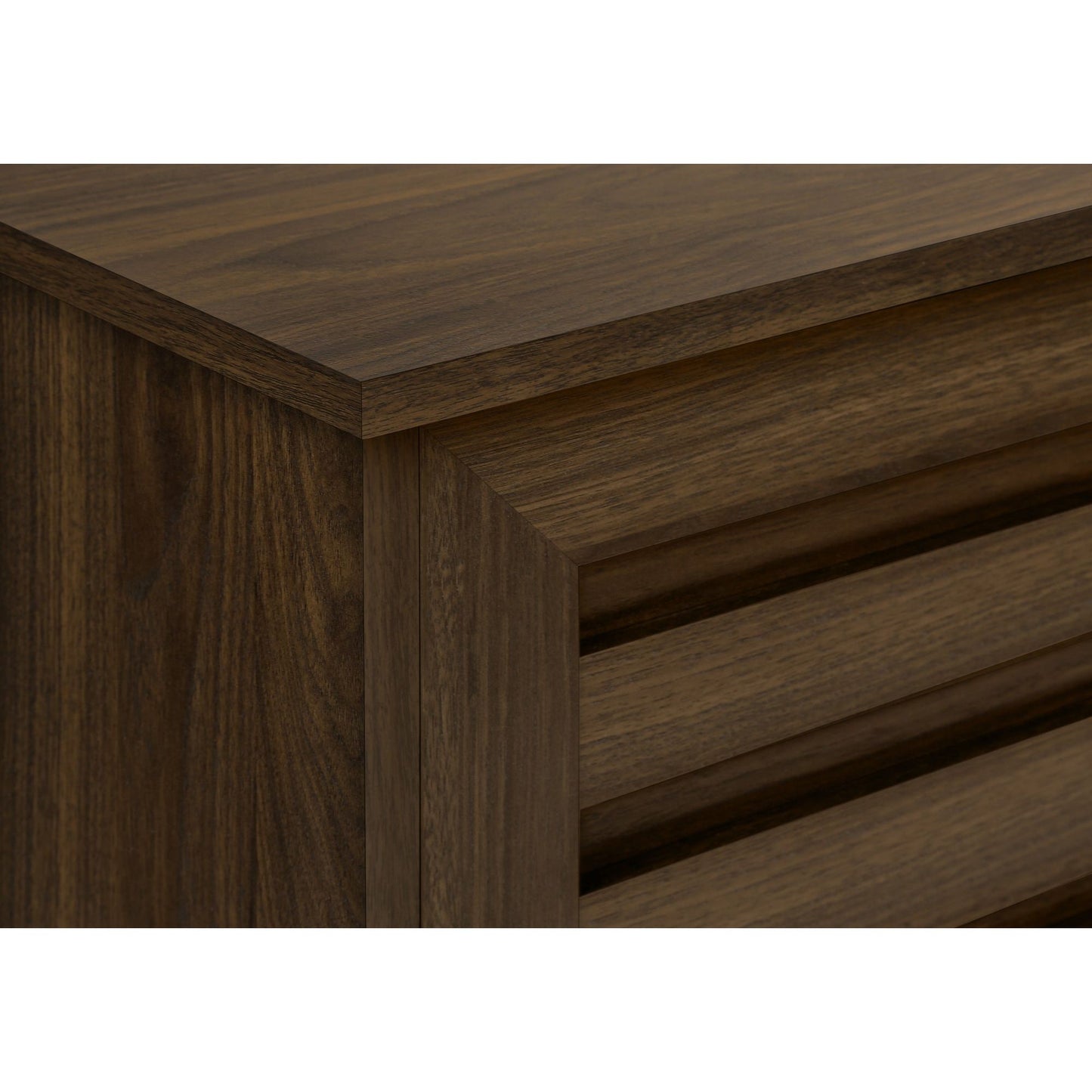Close-up view of the material of the tv stand