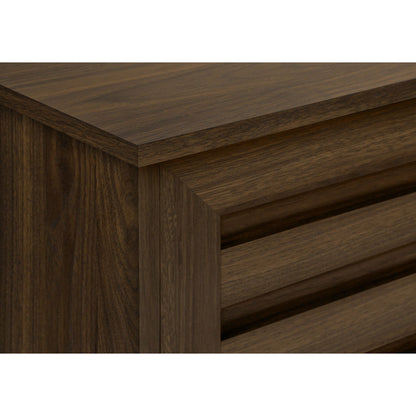 Close-up view of the material of the tv stand