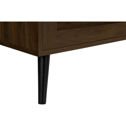 Black Color Leg Of  BROWN Color WOOD-LOOK TV STAND WITH 2 DOORS