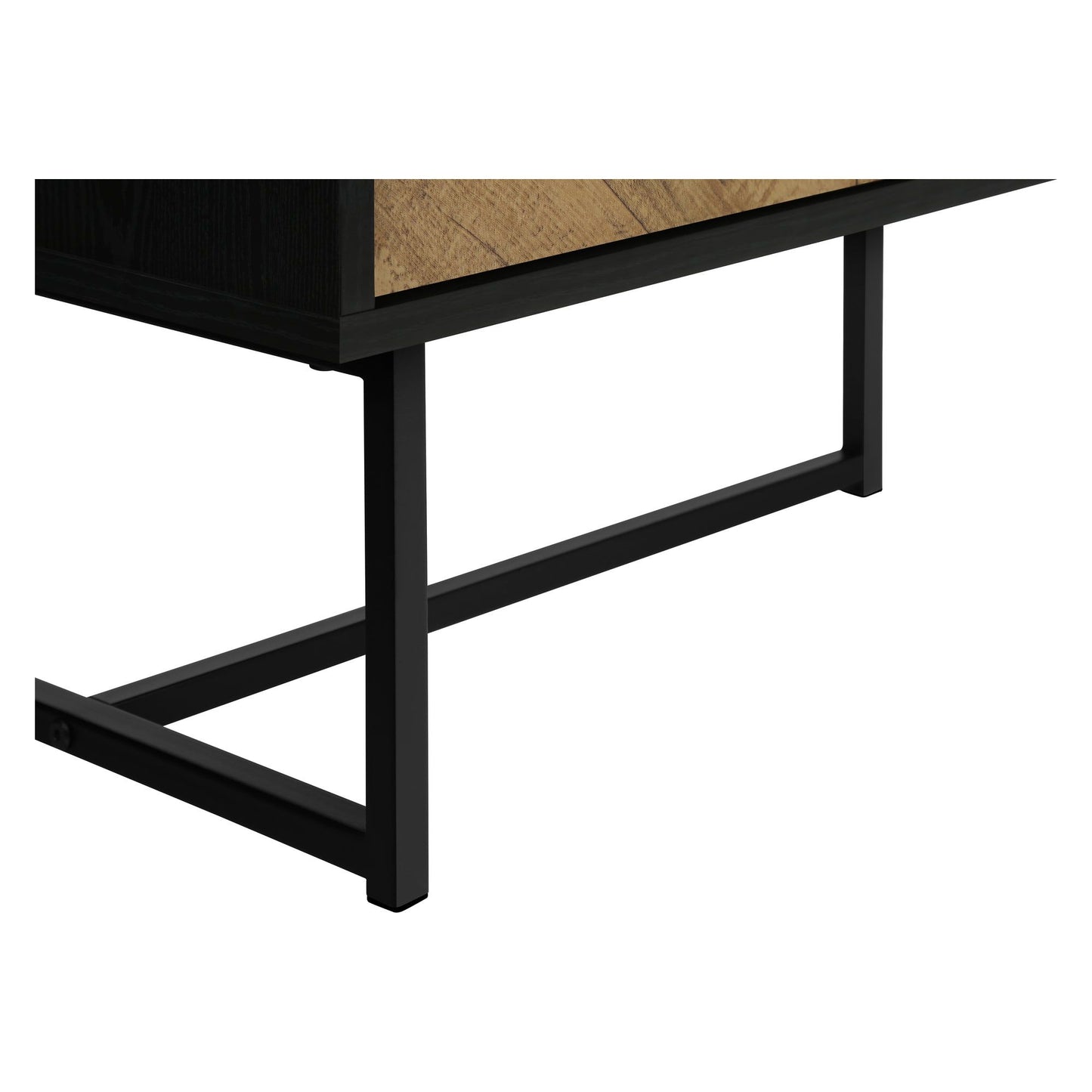 BLACK COLOR TV STAND WITH METAL FRAME