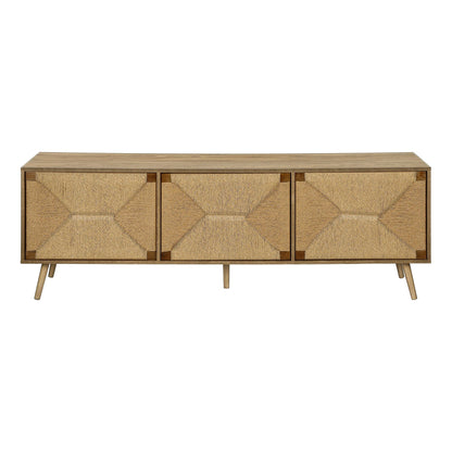  LIGHT WALNUT TV STAND WITH 3 DOORS