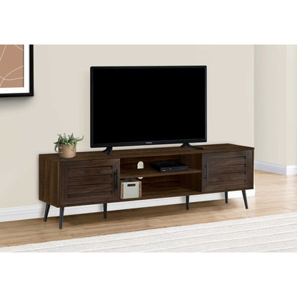 BROWN WOOD-LOOK TV STAND WITH 2 DOORS