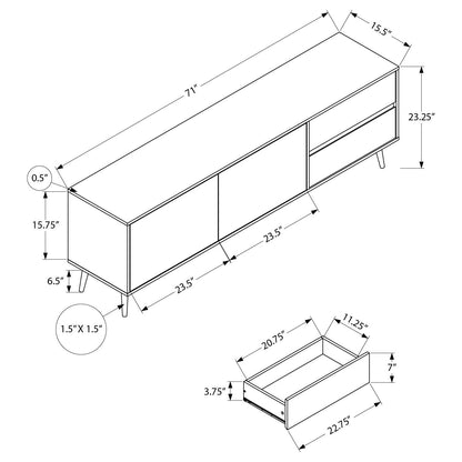 DIMENSIONS FO WALNUT TV STAND WITH STORAGE