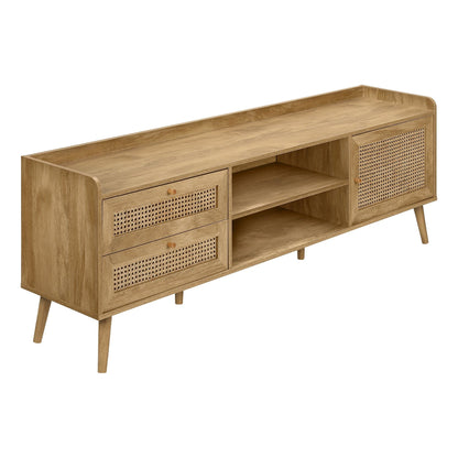 SIDE PROFILE OF 72"L TV STAND WITH STORAGE