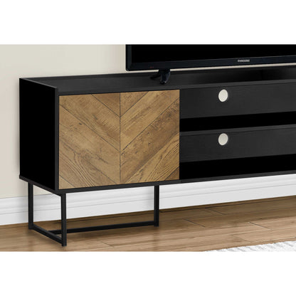 Close-Up view Of Wood Look Door Of TV Stand